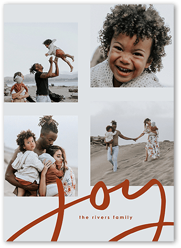 Mirthful Ribbon 5x7 Gray  Holiday Card