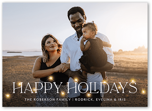 Sporadic Lights 5x7 White  Holiday Card