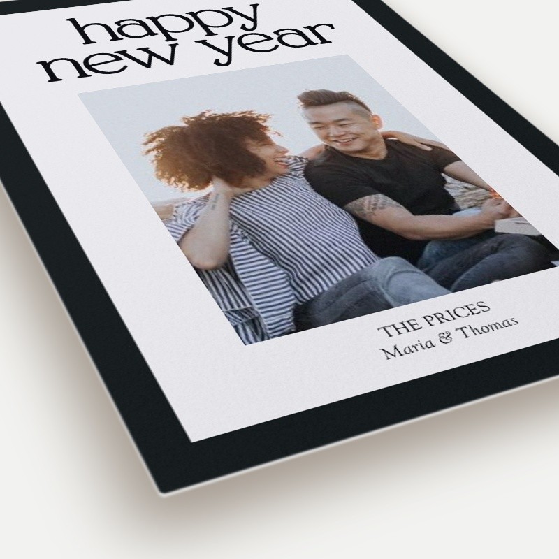 Bold Serif Frame New Year's Card