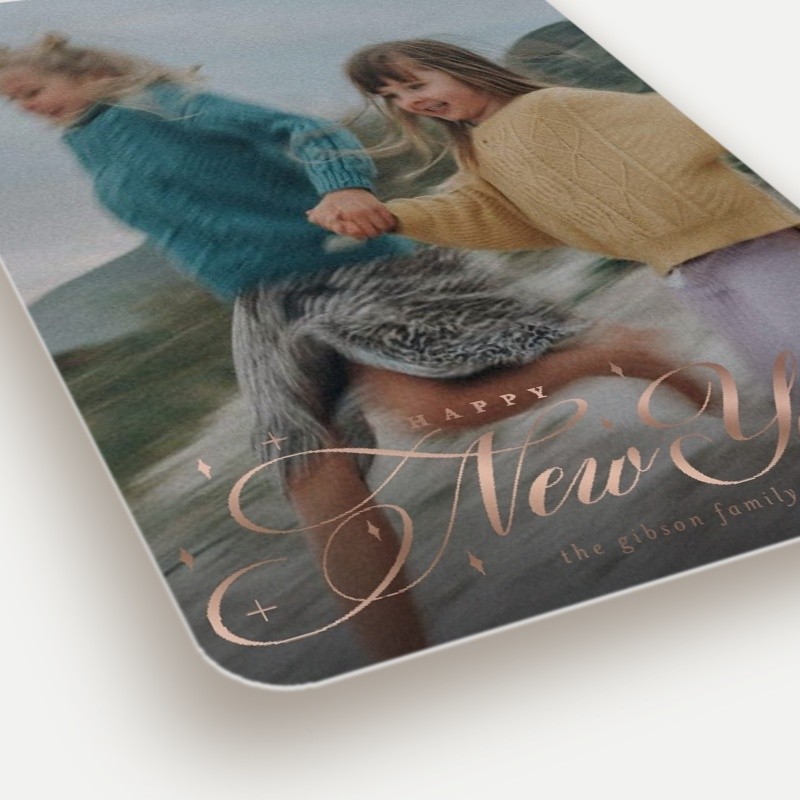 Sparkling Script New Year's Card
