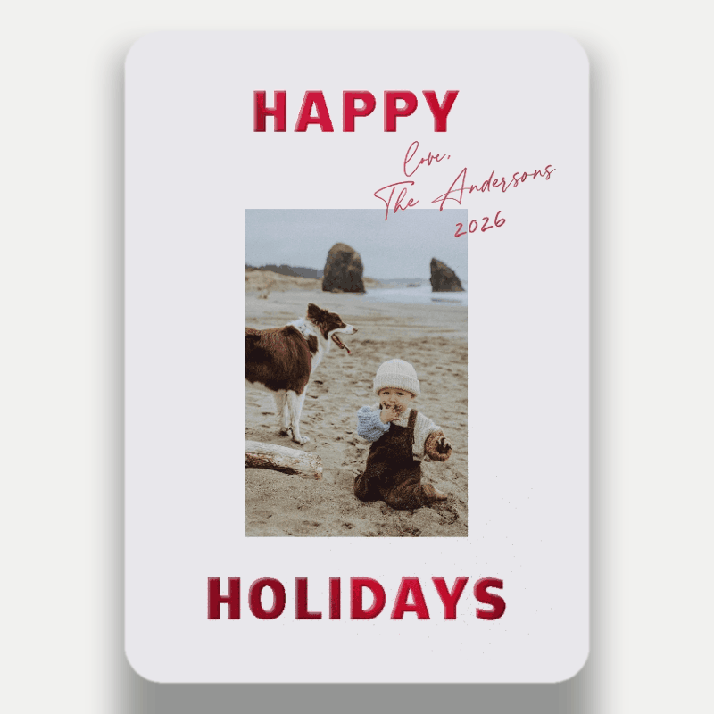 Modern Signature Holiday Card
