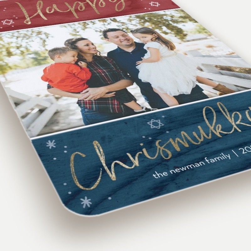 Rustic Chrismukkah Hanukkah Card