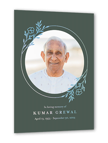 Resplendent Halo 5x7 Green  Memorial Card