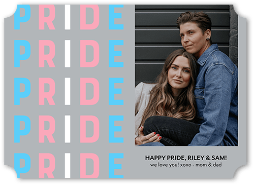 Transgender Flag 5x7 Gray  Pride Card