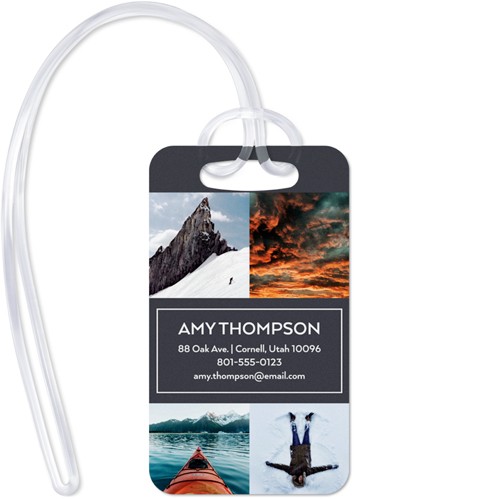 Travel Monogram 2x3 Gray  Luggage Tag