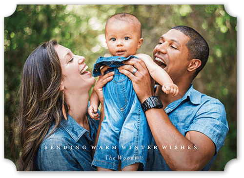 Minimalist Wishes 5x7 White  Holiday Card