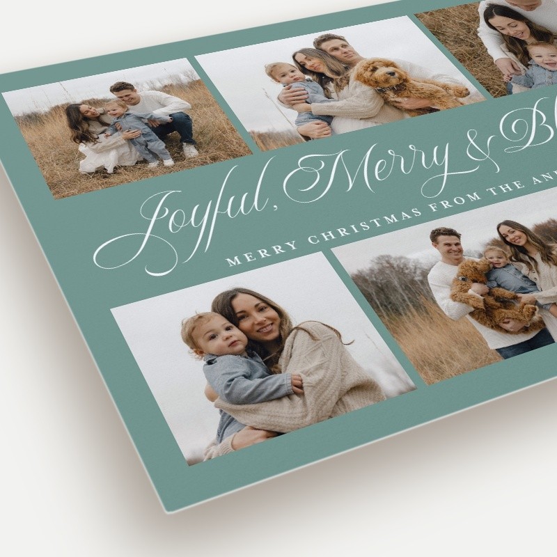 Elegant Script Trio Religious Christmas Card
