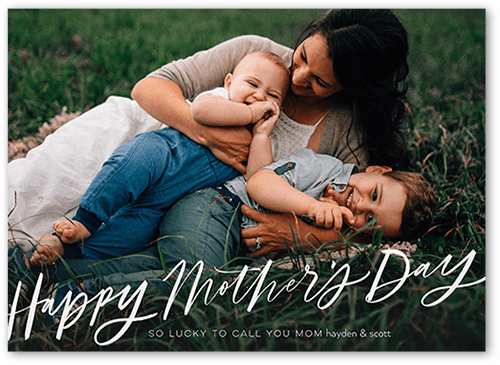 Grateful For Mom 5x7 White  Mother's Day Card