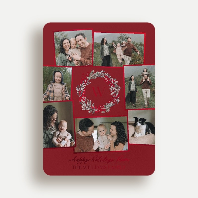 Wreath Monogram Holiday Card
