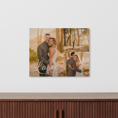 Just Love Trio 16x20 White  Wood Print