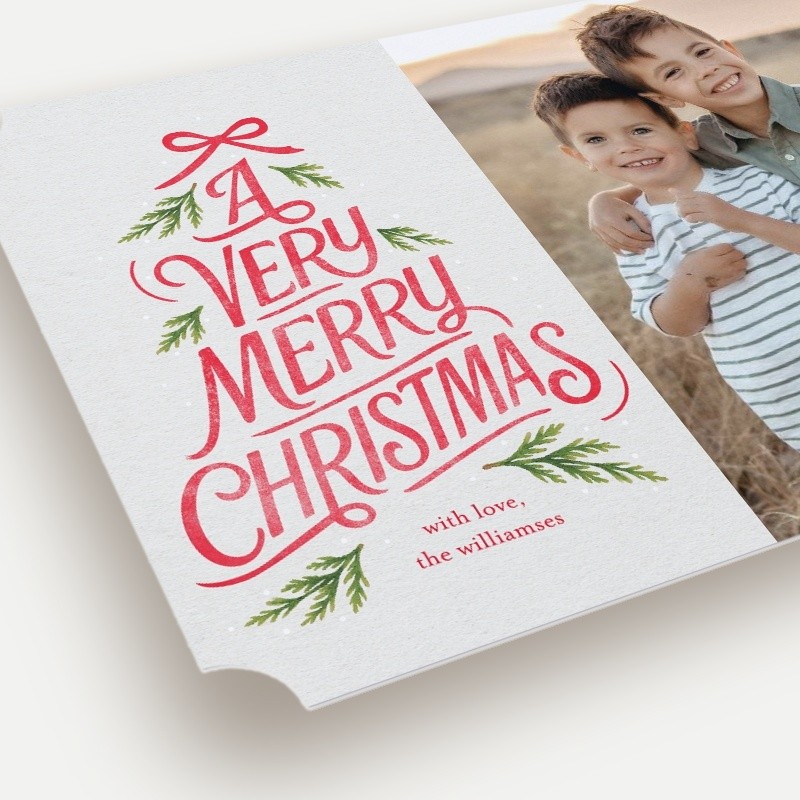Typographic Tree Christmas Card