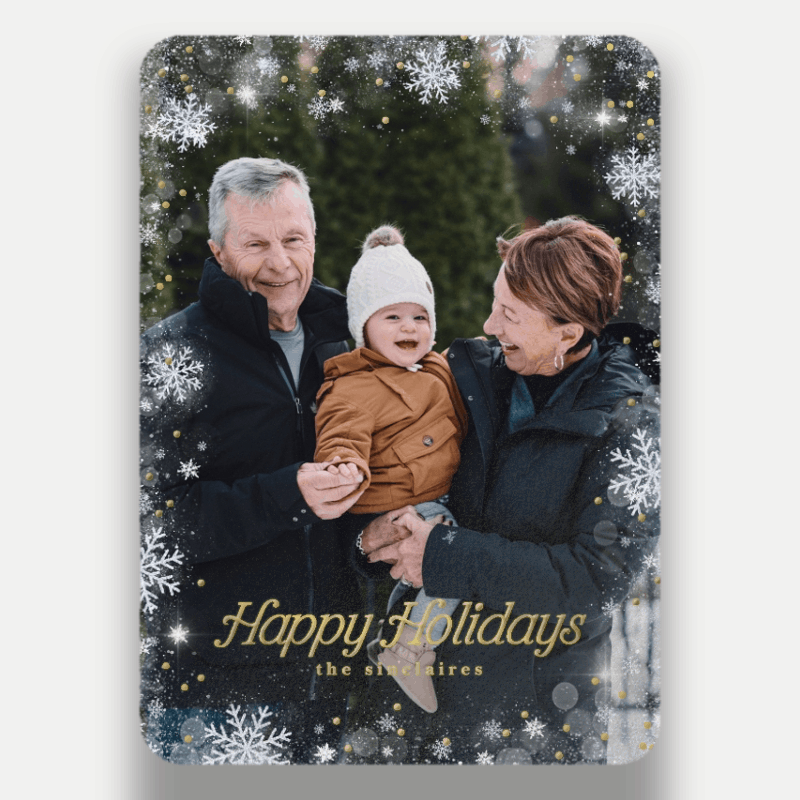Falling Snowflakes Holiday Card