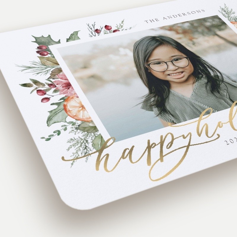 Vintage Vegetation Holiday Card