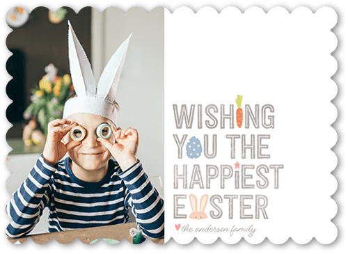 Bunny Icons 5x7 White  Easter Card