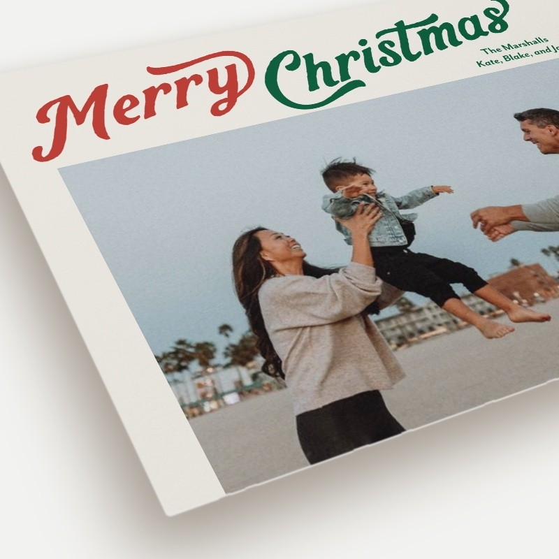 Retro Script Collage Holiday Card
