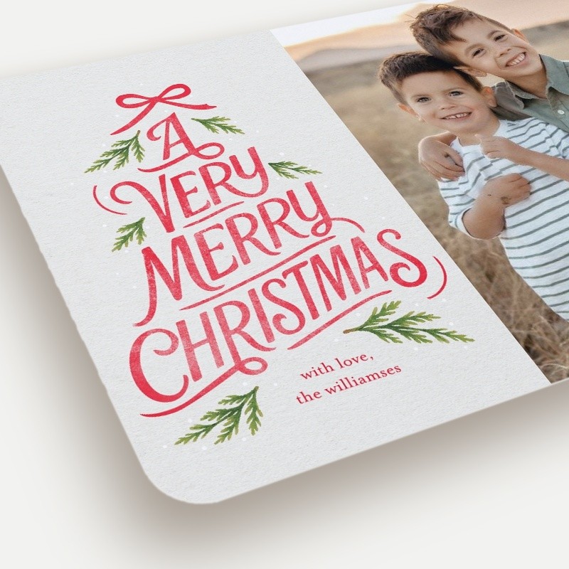 Typographic Tree Christmas Card