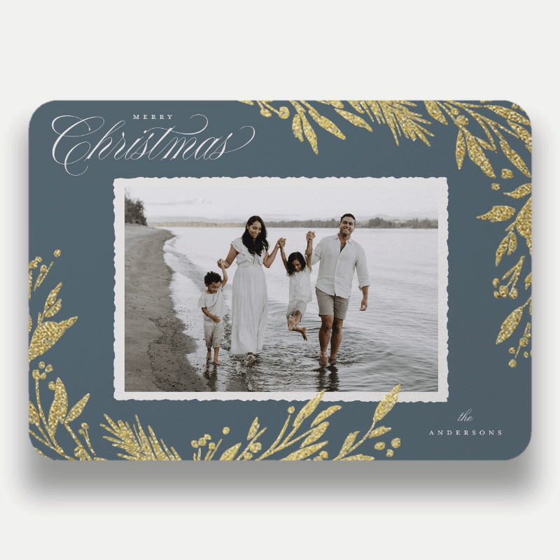 Shimmering Botanical Holiday Card