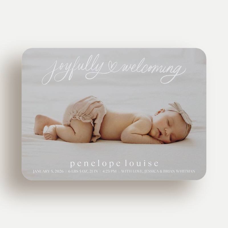joyful welcome Birth Announcement