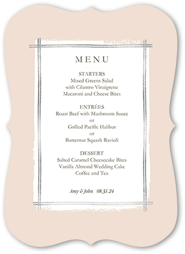 Wedding Menu Cards: Glistening Gathering Simple 5x7 Flat Gray Signature Smooth Cardstock Bracket Shutterfly