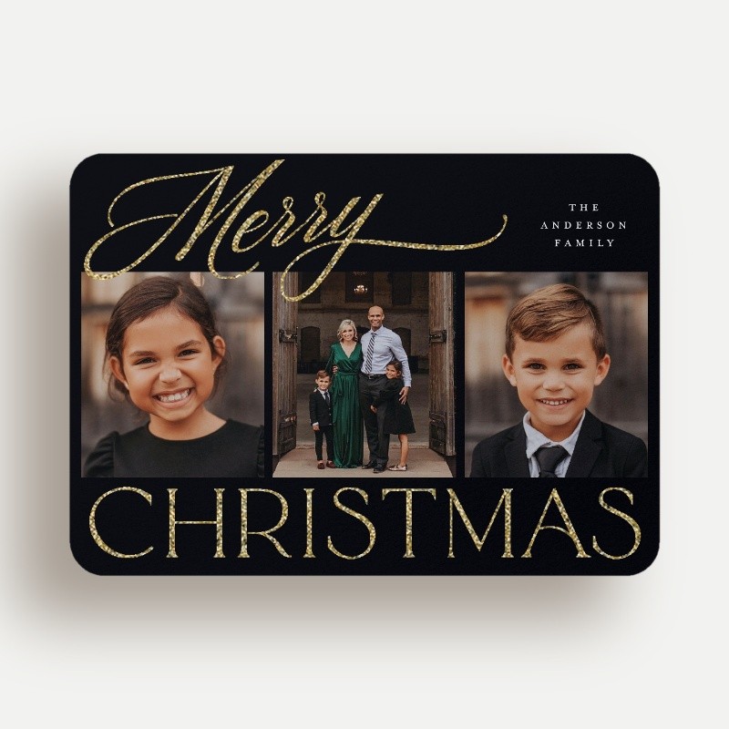 Glitter Script Holiday Card
