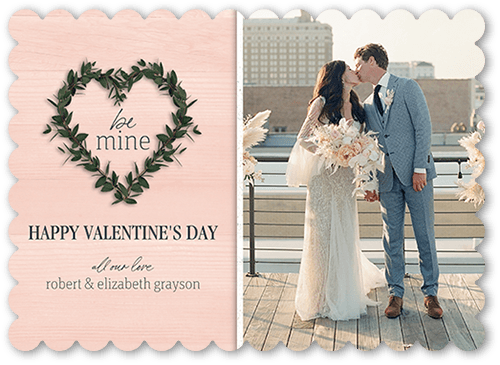 Nature Wreath 5x7 Beige  Valentine's Day Card