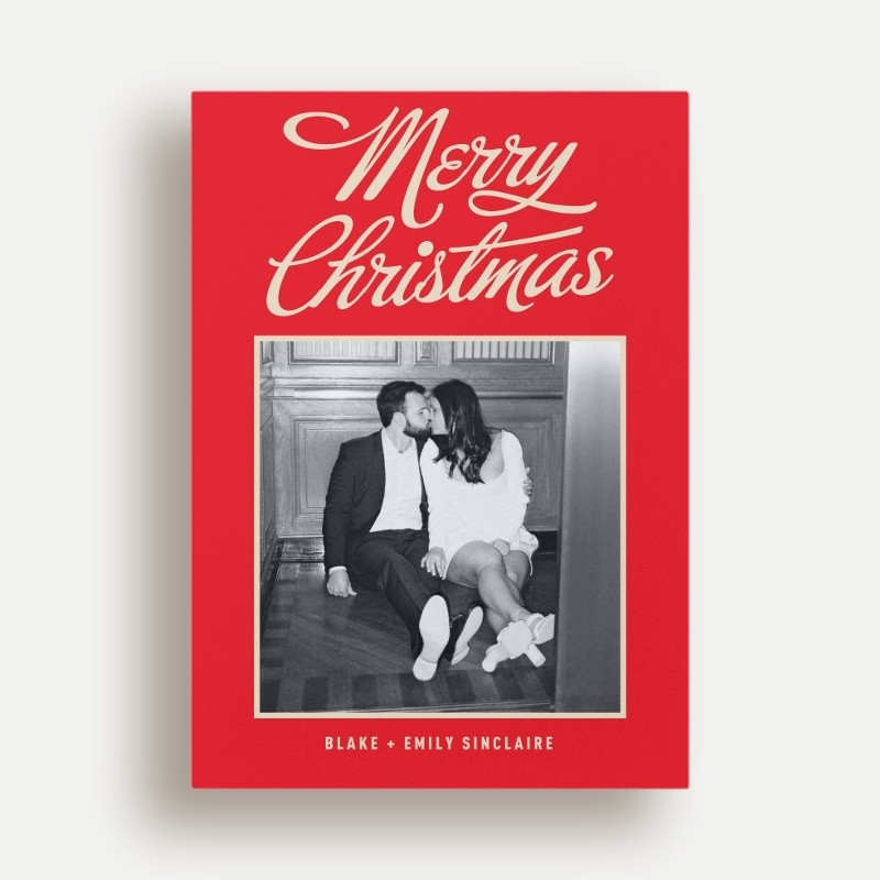 Retro Script Holiday Card