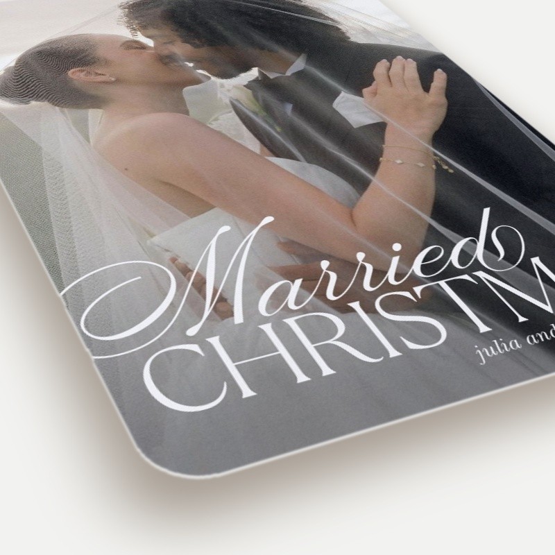 Just Married Holiday Card