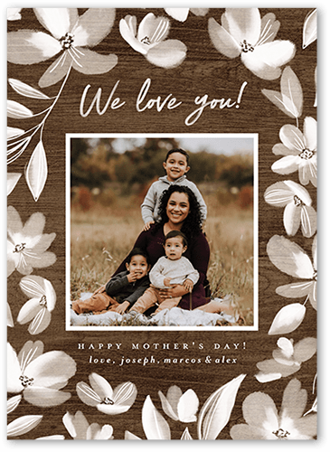 Framed Florals 5x7 Brown  Mother's Day Card