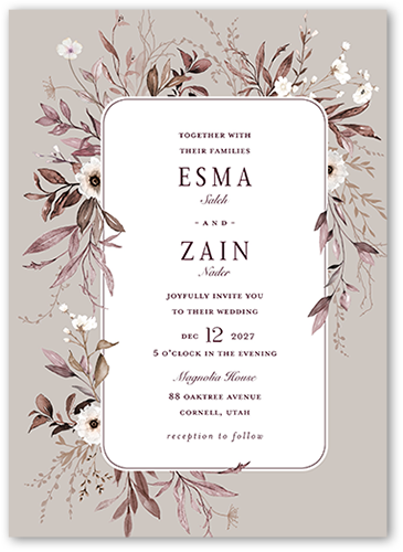 Beige And Gold Wedding Invitations