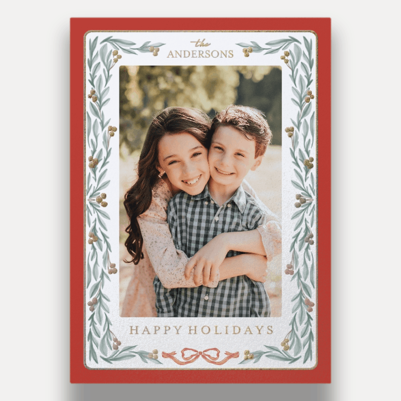 Framed Foliage Holiday Card