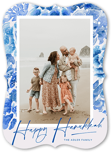 Touch of Color 5x7 Blue  Holiday Card