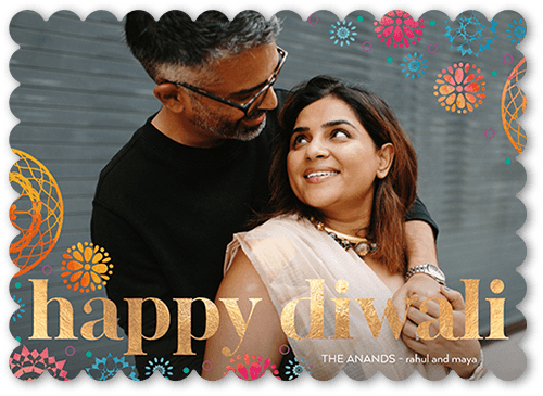 Lacey Circles 5x7 Pink  Diwali Card