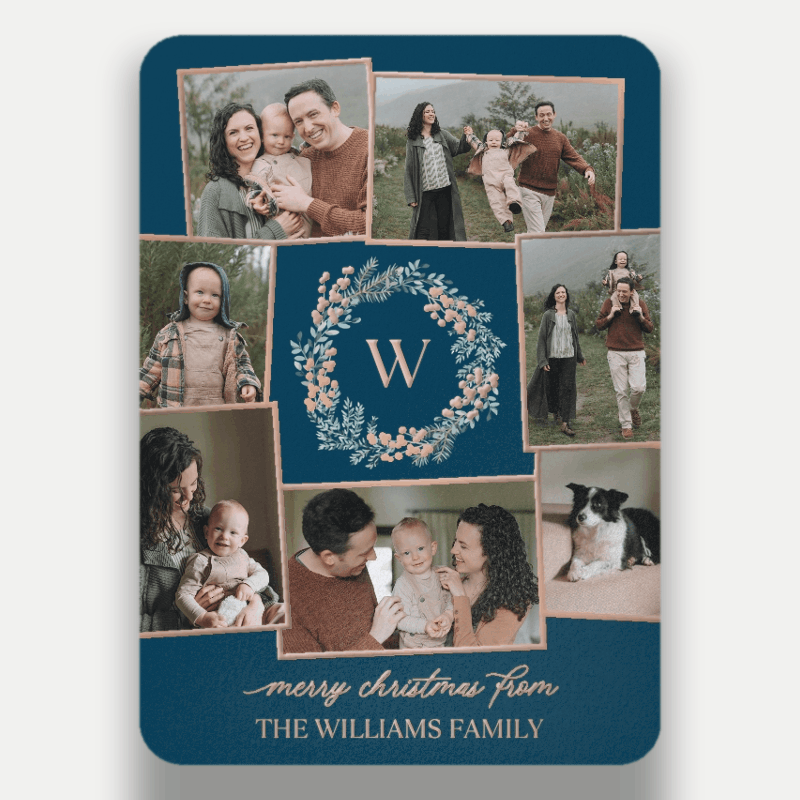 Wreath Monogram Holiday Card