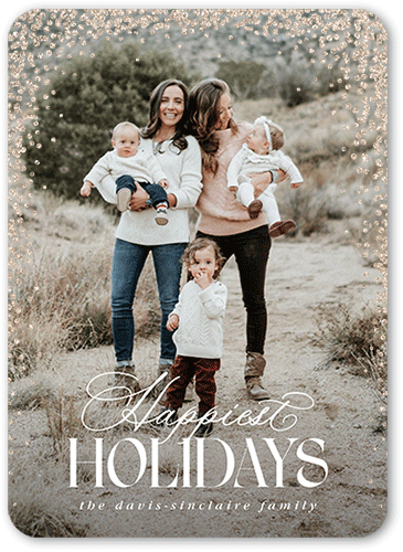 Sparkling Snowfall 5x7 White  Holiday Card