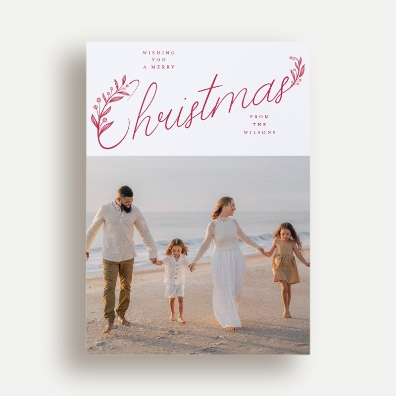 Botanical Script Holiday Card