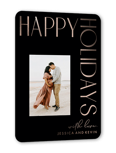 Merry Modern 5x7 Black  Holiday Card