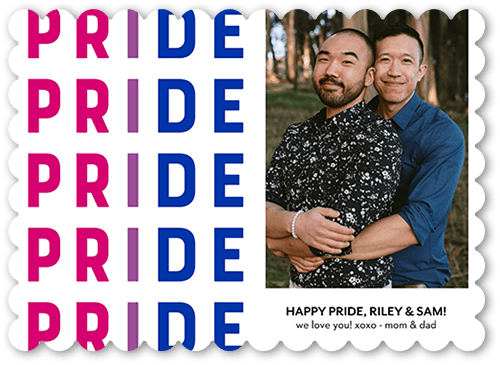 Bisexual Flag 5x7 White  Pride Card