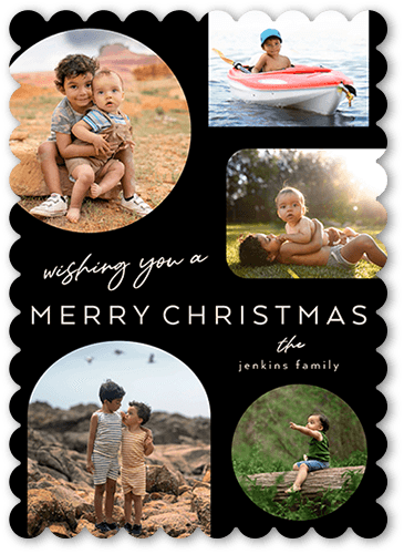 Unique Frames 5x7 Black  Holiday Card