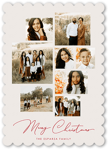 Center Lattice 5x7 Beige  Holiday Card