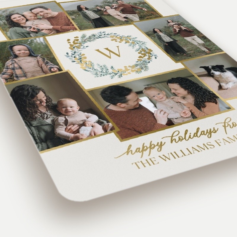 Wreath Monogram Holiday Card