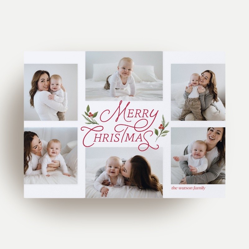 Berry Script Collage Holiday Card