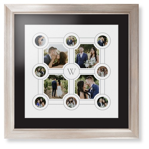 Framed Prints: Vintage Family Tree​ Metallic Modern Frame Black Top Mat White Bottom Mat 16x16 White 5+ Photos Shutterfly