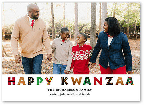 Colorful Commemoration 5x7 White  Kwanzaa Card