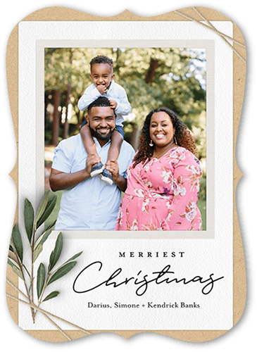 Twined Stems 5x7 Beige  Holiday Card