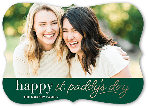 Lucky Script 5x7 Green  St. Patrick's Day Card