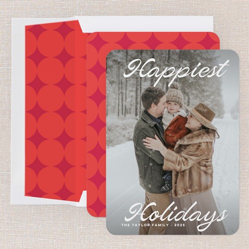 Retro Rave 5x7 White  Holiday Card