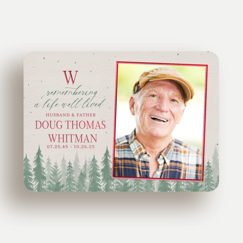 Green Funeral Card For Classmate