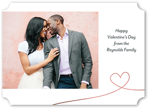 String Heart 5x7 White  Valentine's Day Card