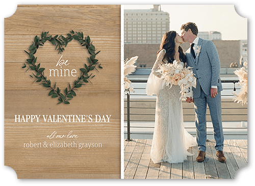 Nature Wreath 5x7 Beige  Valentine's Day Card