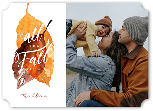 Fall Feels 5x7 White  Thanksgiving Card